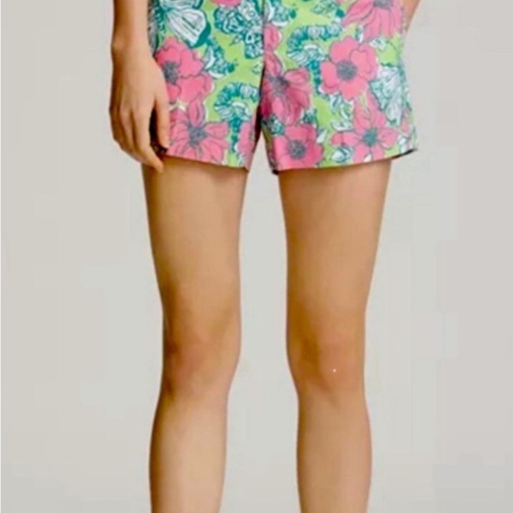 Lilly Pulitzer Bloomin’ Cocoonin’ Bermuda Shorts Vibrant Tropical Print